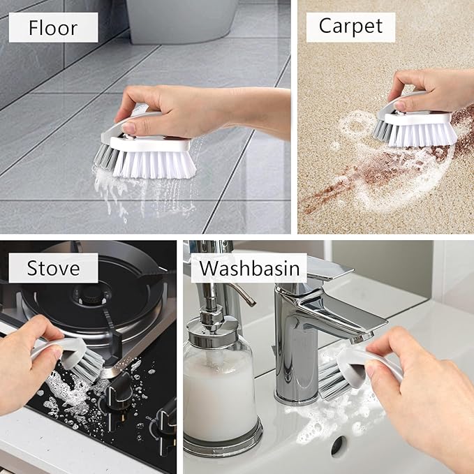 Scrub Brushes for Cleaning Stiff Bristle - Scrub Brushes for Cleaning, Scrubbing Brush, Stiff Bristle Brush, Hand Brushes for Cleaning for Shower, Shoes, Kitchen, Floor, Carpet, etc.（Pack of 2 Small）