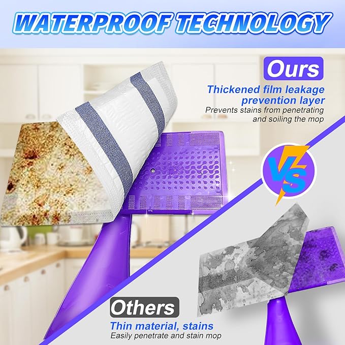 25 Count Disposable Mop Pads Compatible with Swiffer WetJet Hardwood Floor Spray Mop, Mopping Pads Compatible with Swiffer All-in-One Mopping Cleaner Starter Kit