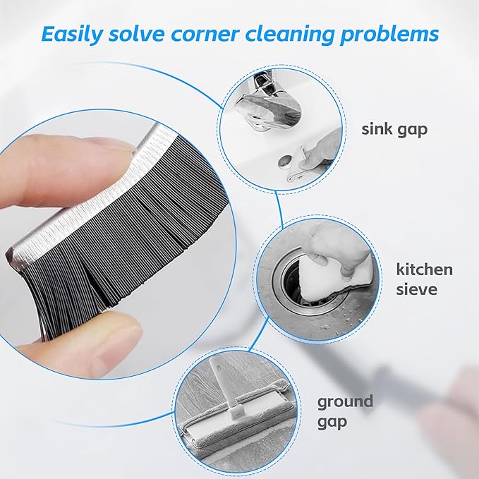 10Pcs Hard Bristle Crevice Cleaning Brush, Small Cleaning Brush, Grout Cleaner Brush, Toilet Brush, Scrub Brush for Shower Tile, Skinny Gap Cleaning Tools for Kitchen, Home, Household, Window