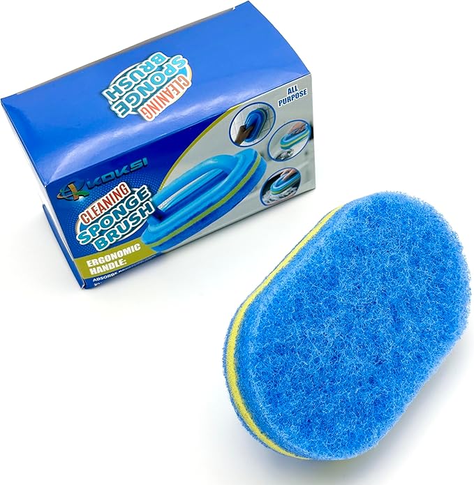 Cleaning Brush for Bathroom Kitchen Bathtub Toilet Cleaner All Purpose Shower Sponge Scrubbing Brush with Ergonomic Handle