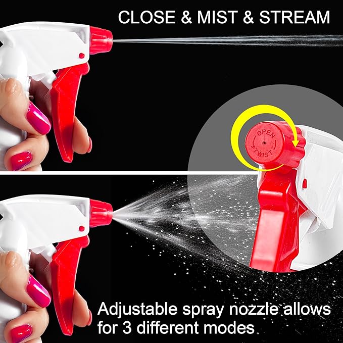 16 Oz Spray Bottle (12 Pack),Spray Bottles for Cleaning,Reusable Empty Refillable Solutions Plastic Bottle,Spray Bottle Bulk for Garden,Plants,Water,Kitchen and Commercial