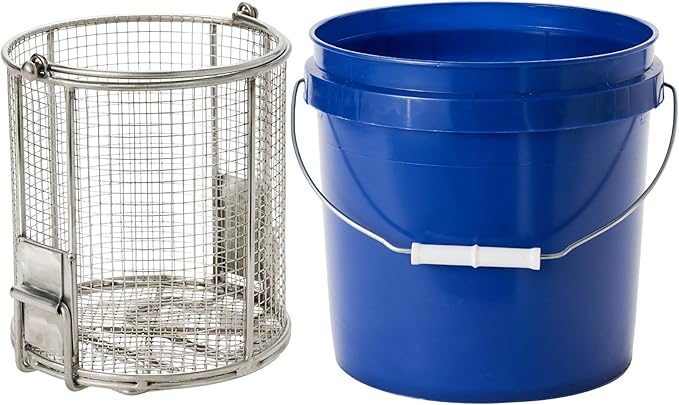 Dip N’ Drain – The Ultimate Stainless Steel Parts Cleaning Basket | Fits Any 2-Gallon Bucket, 1/4″ Mesh, Swing Handle (Bucket Included)