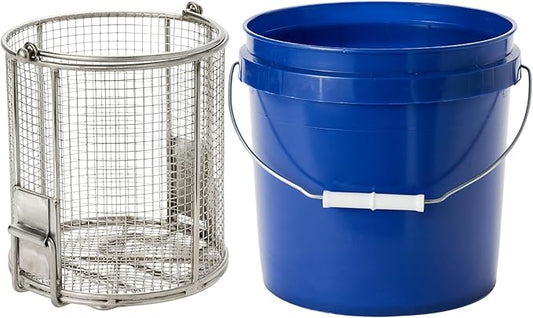 Dip N’ Drain – The Ultimate Stainless Steel Parts Cleaning Basket | Fits Any 2-Gallon Bucket, 1/4″ Mesh, Swing Handle (Bucket Included)