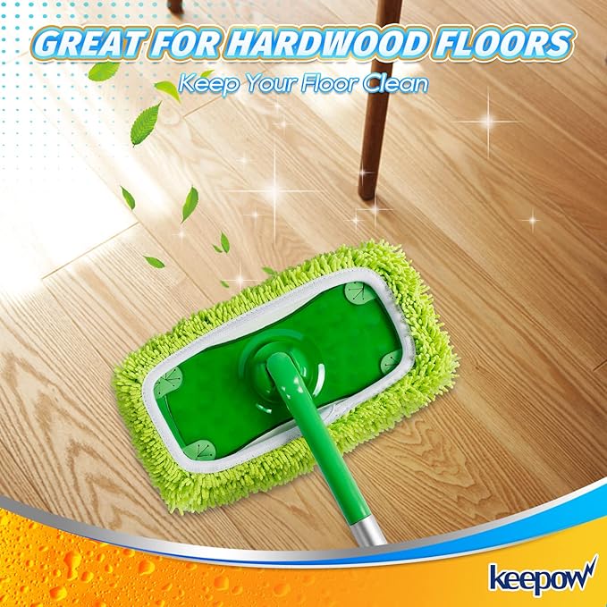 Reusable Microfiber Mop Pads Compatible with Swiffer Sweeper, Dry Sweeping Cloths, Wet Pads Refill for Swiffer Mop Pads Replacement Sweeping Mopping Pad Refills for Hardwood Surface Floor Cleaning