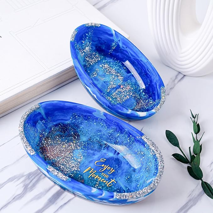 Resin Molds 2 Pack Boat Tray Silicone Mold for Epoxy Resin Casting 6 Inch Oval Candle Vessel Storage Bowl Flowerpot Concrete Cement Mould DIY Jewelry Trinket Container Crafts Plaster Moulds Home Decor