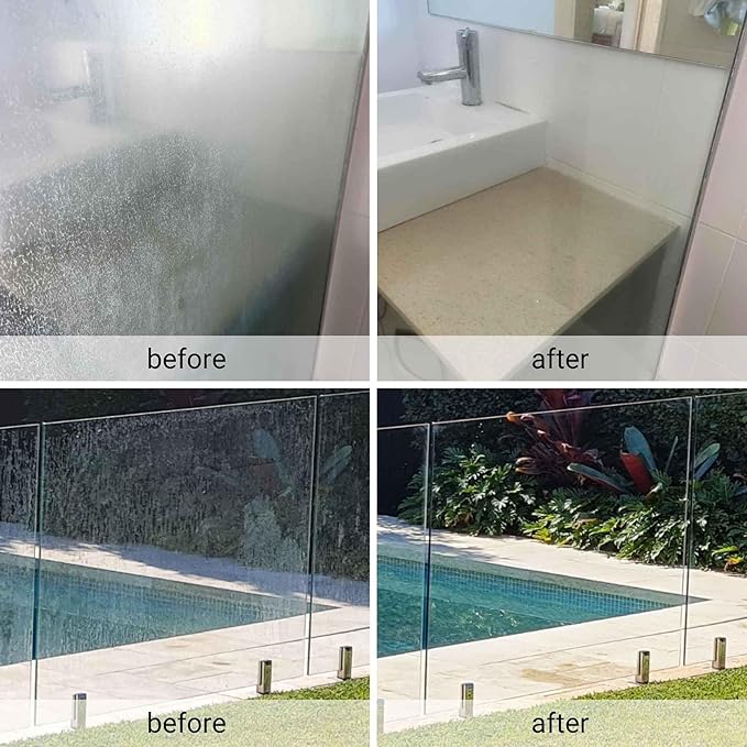 EnduroShield Shower Door Glass Polish – Water Spot Remover & Hard Water Stain Cleaner for Cloudy Shower Doors – Removes Soap Scum, Limescale & More – 7.4 fl oz