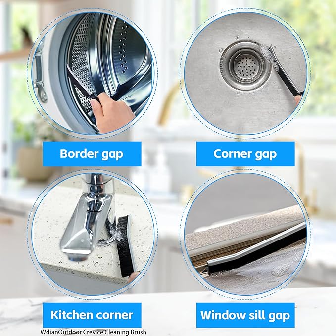 10Pcs Hard Bristle Crevice Cleaning Brush, Small Cleaning Brush, Grout Cleaner Brush, Toilet Brush, Scrub Brush for Shower Tile, Skinny Gap Cleaning Tools for Kitchen, Home, Household, Window