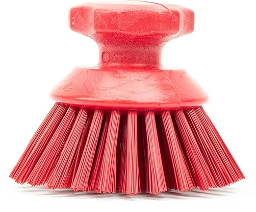SPARTA 42395EC05 Plastic Scrubber Brush, Round Brush, Dish Scrub Brush With Color Coded For Cleaning, Kitchen, Bathroom, Bathtub, Dishes, Sink, 5 X 5 X 4 Inches, Red