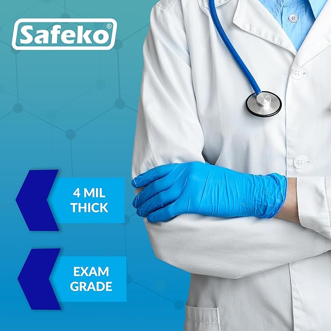 Nitrile Exam Gloves, Latex-Free Powder-Free Non-Sterile Disposable Gloves, For Medical, Cleaning, And Kitchen Prep