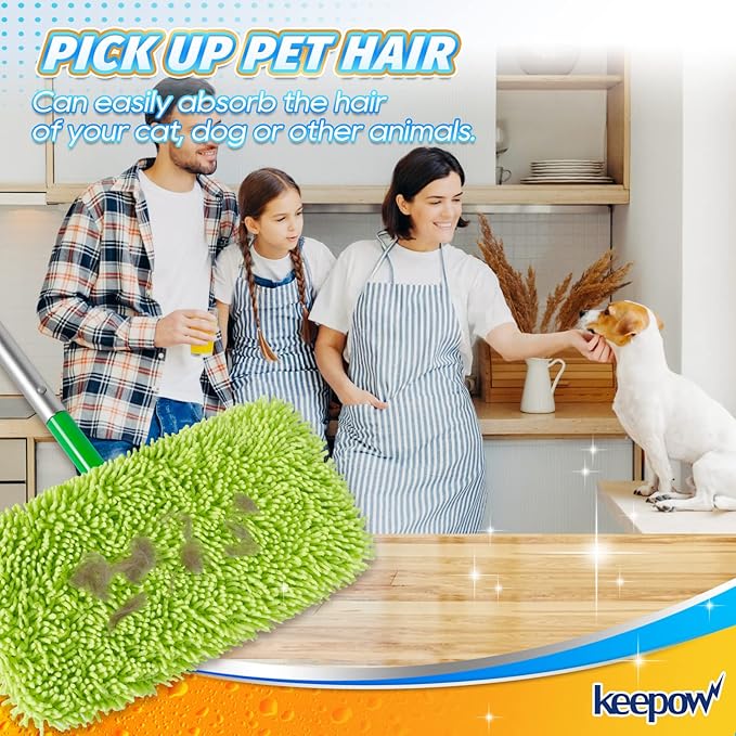 Reusable Microfiber Mop Pads Compatible with Swiffer Sweeper, Dry Sweeping Cloths, Wet Pads Refill for Swiffer Mop Pads Replacement Sweeping Mopping Pad Refills for Hardwood Surface Floor Cleaning