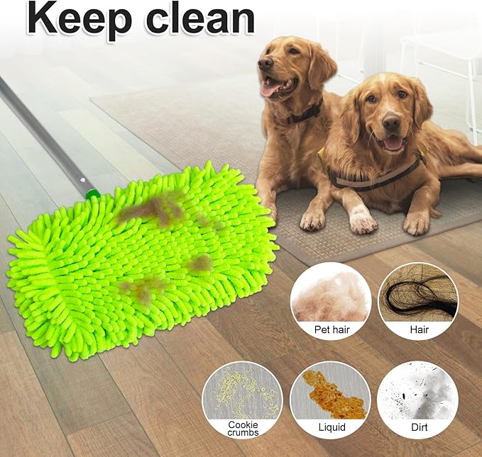 Reusable Mop Pads for Swiffer, 4-Pack Microfiber Washable Reusable Mop Duster Pads for Swiffer Sweeper Mop, Wet Dry Sweeping Mop Pad for Swiffer Sweeper Mop