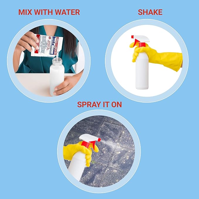 Stain Remover - 20 Pack REFILL for Larger Areas - Indoor/Outdoor Ceiling, Wall, Bathroom, Roof, PVC Fence, Patio Furniture, Vinyl, Concrete & More