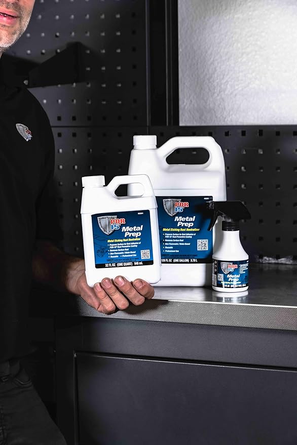 POR-15 Stop Rust Preparation System -Cleaner Degreaser and Metal Prep, Non-flammable and Water-based, 32 Fluid Ounces, 1-quart each
