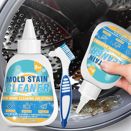 Mold Stain Cleaner Gel, 8 Fl oz Effective Washing Machine Cleaner for Front Load Washer Machine Gasket, Home Stain Cleaner Gel for Bathroom, Grout, Tile, Shower, Sink, Caulk, All-Purpose Cleaner