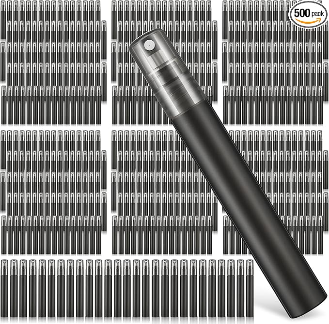 Remerry 500 Pcs 10 ml Perfume Spray Bottles Plastic Travel Refillable Mini Bottles for Women Small Fine Mist Sprayers Portable Frosted Perfume Sprayers Empty Atomizer for Essential Oil