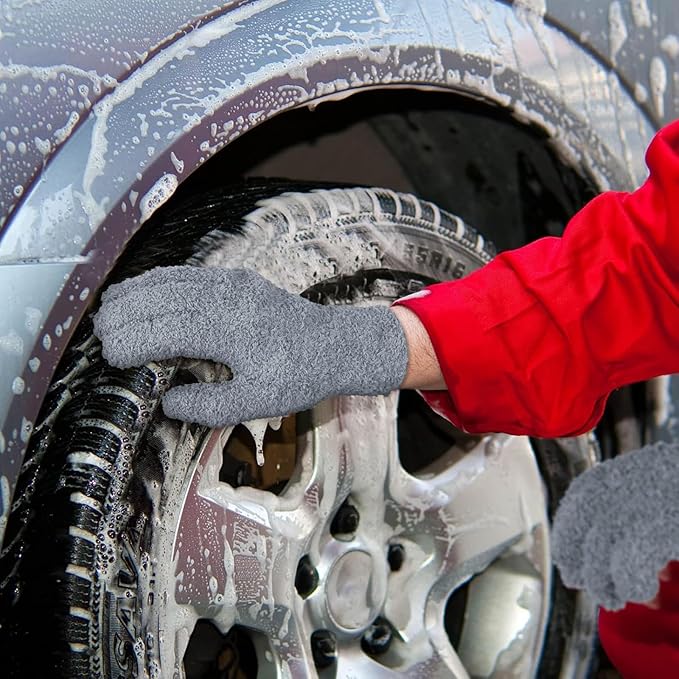 Bencailor 6 Pairs Microfiber Dusting Gloves, Dusting Cleaning Gloves Microfiber Gloves for Plants House Blinds Car Dust Mitt (Vibrant Color,Medium)