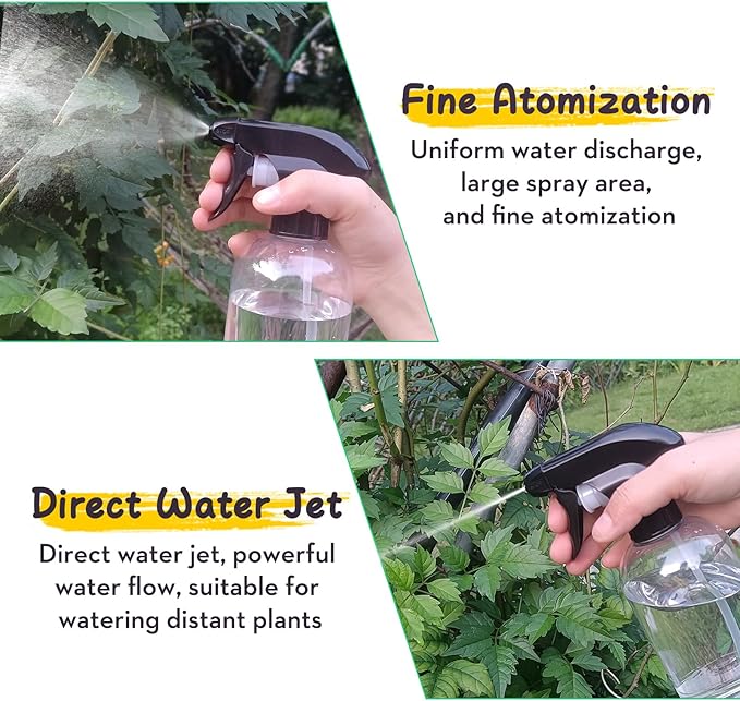 Bynccea Spray Bottle Empty Spray Bottles PET -10 oz/300 ml Plastic Water Sprayer bottles Refillable Containers Fine Mist Small Spray Bottles for Cleaning Solutions, Cooking, Hair