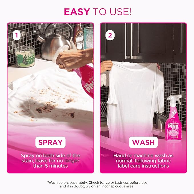 Stardrops - The Pink Stuff - The Miracle Laundry Oxi Stain Remover Spray 2-Pack Bundle (2 Laundry Stain Remover)