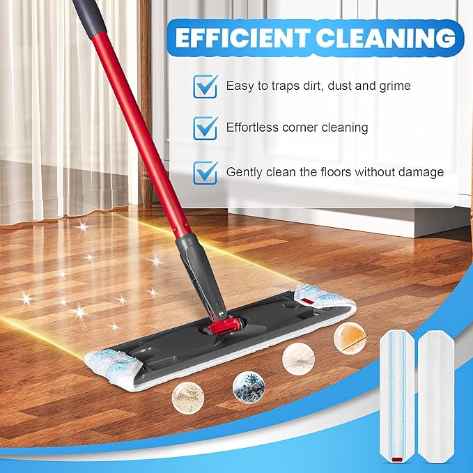 3 Pack Replacement Mop Pads for O-Cedar H2prO Flat Mop System, Machine Washable Microfiber Pads Refills