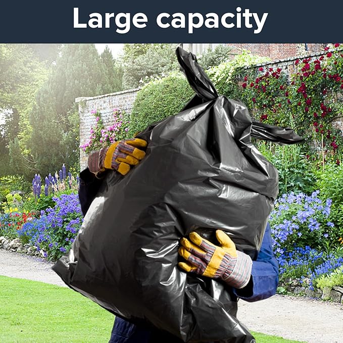 Generic 100 Pack -55-60 Gallon Heavy Duty Trash Can Bags - 2 Mil Thickness, Ultra Durable, Leak Proof, Black -large yard waste bags，Ideal for Kitchen, Commercial, Building - Made in the USA-21