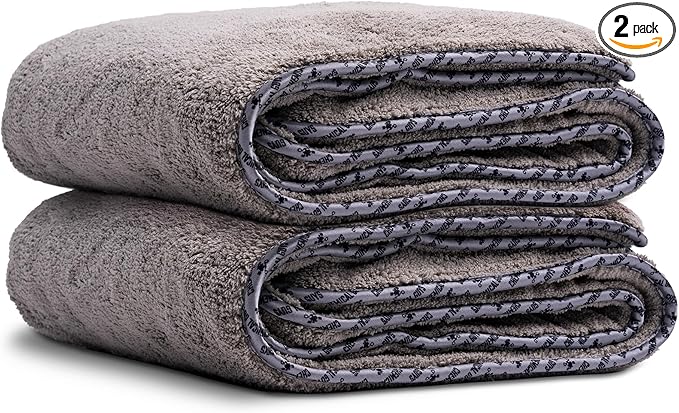 Chemical Guys Woolly Mammoth Large, Super Absorbent and Soft Microfiber Towels for Cars, Gray (36 x 25 inches) 2-Pack