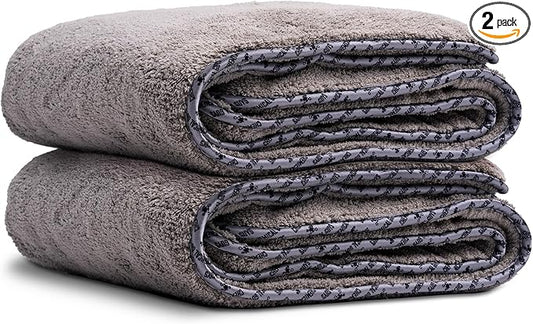 Chemical Guys Woolly Mammoth Large, Super Absorbent and Soft Microfiber Towels for Cars, Gray (36 x 25 inches) 2-Pack