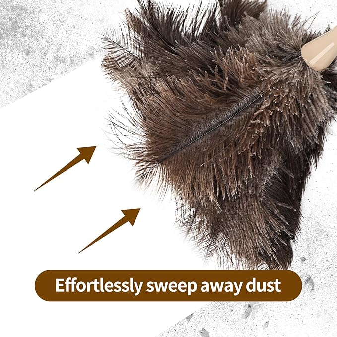 Extendable Cleaning Duster 94 Inch - Long Telescoping Ostrich Feather Dusters with Stainless Steel Extension Pole for High Ceiling Fan, High Ceilings,Roof Dusting