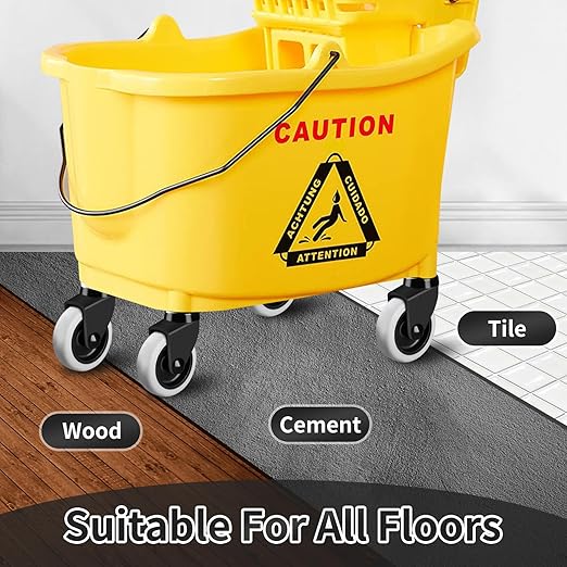 3" Mop Bucket Wheels Replacement, Non-Marking TPR Castors Set of 4 for Rubbermaid Models 7570-L2, 7571,7580,7581,7582 7583