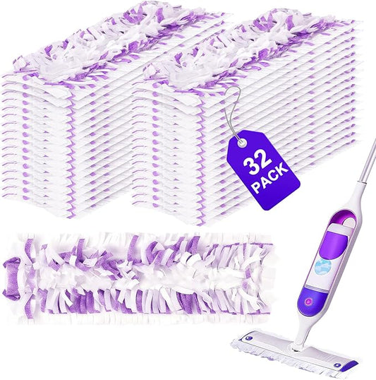 32 Count Disposable Power Mop Pads Compatible with Swiffer PowerMop, Multi-Surface Mopping Pad Refills for Floor Cleaning
