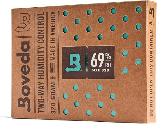 Boveda 69% Two-Way Humidity Control Pack For Large Wood Humidifier Boxes & Plastic or Electric Coolers – Size 320– Single – Moisture Absorber – Humidifier Pack – Individually Wrapped Hydration Packet