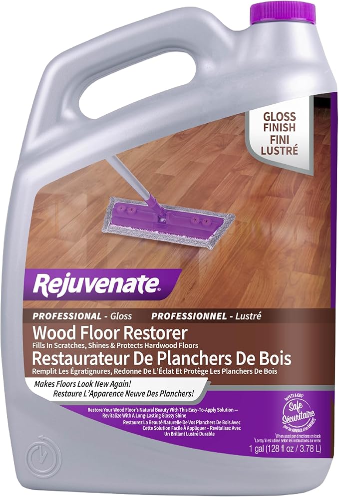 Rejuvenate Professional Wood Floor Restorer Fills Scratches, Shines And Protects Wood Flooring For A High Gloss Shine, 1 Gallon
