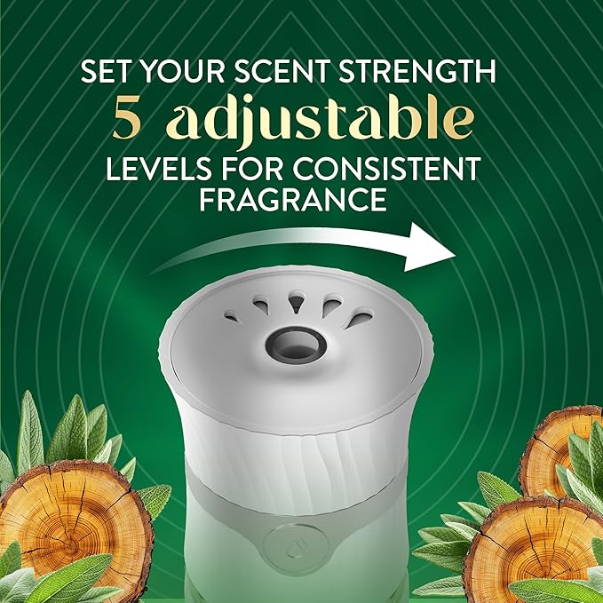 Air Wick Plug in Scented Oil Refill, 5ct, White Sage & Mahogany, Air Freshener, Essential Oils