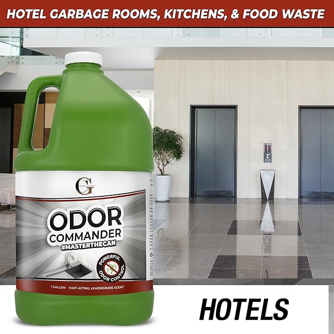Garbage Commander Odor Commander, Odor Control Spray Bottle, 1 Gallon Refill, Lemongrass Scent - Proudly Made in Canada