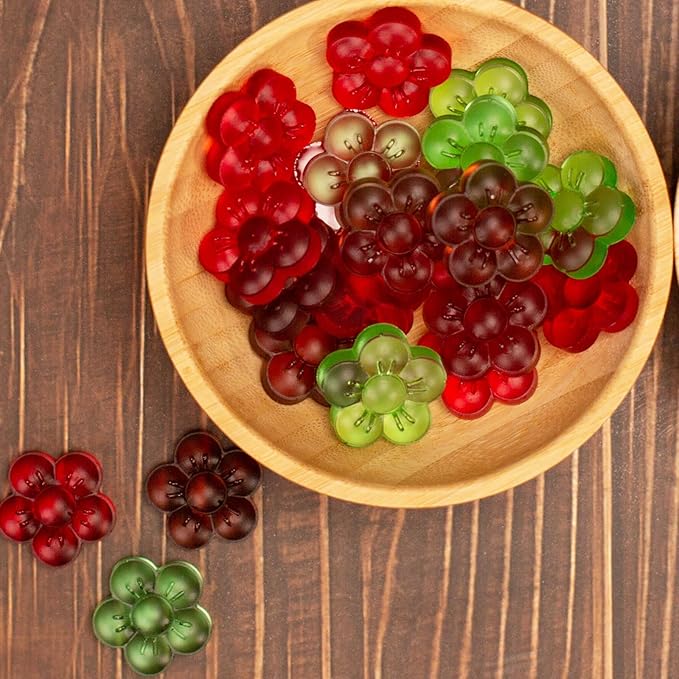 Flower Silicone Mold, Small Plum Blossom Shaped Flower Molds with 70 Cavities for Making Chocolate/Candy/Gummy/Cookie/Jelly/Ice Cube/Edible Flowers for Cake Decorating, Wintersweet Mold, with Scraper