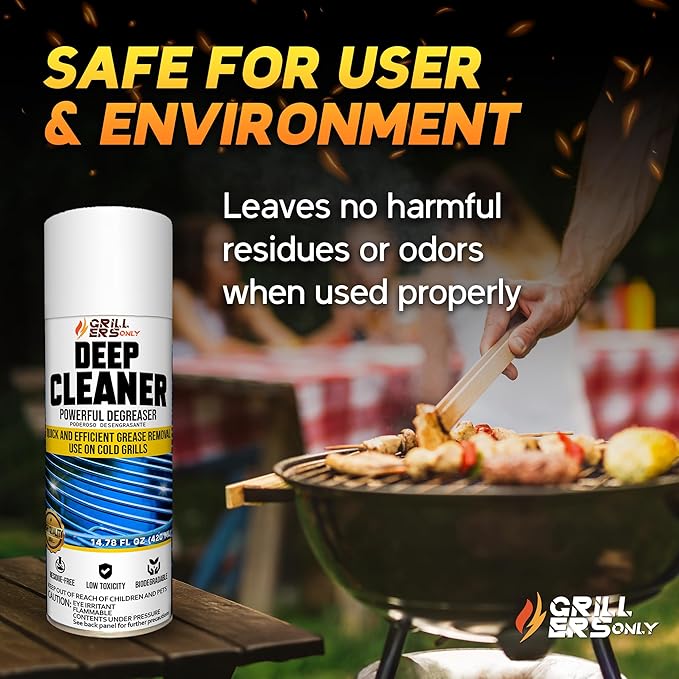 2-Pack Deep Grill Cleaner & Degreaser 14.8 fl oz each | Interior-Only Spray for Electric Gas & Charcoal Grills
