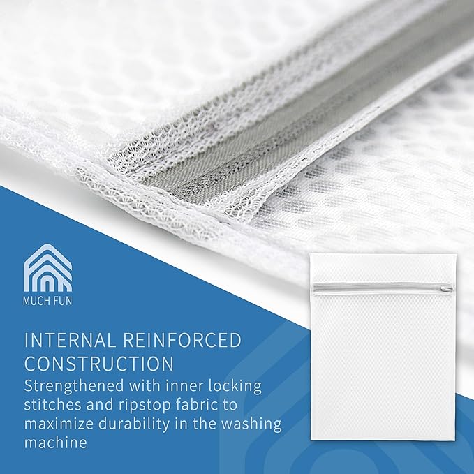 Muchfun 3Pcs Durable Honeycomb Mesh Laundry Bags for Delicates 1 Large, 1 Medium, 1 Small (Honeycomb Mesh)