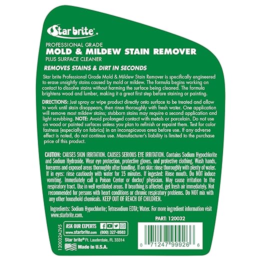 STAR BRITE Professional Grade Mold & Mildew Stain Remover - 32 OZ (120032)