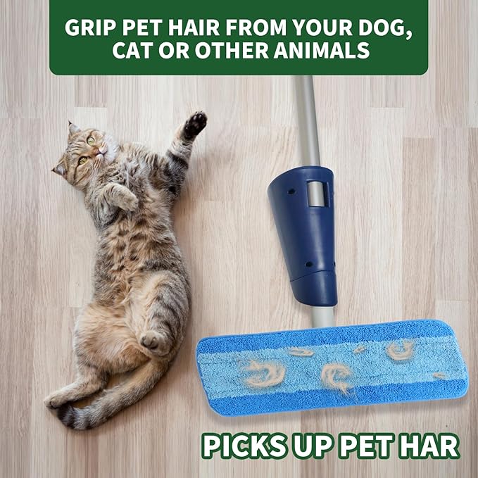 3 Pack Microfiber Cleaning Pads for Bona Mop, Reusable Microfiber Mop Pads for 18 Inch Mop, Hardwood Floor Replacement Cleaning Mop Pads, Machine Washes