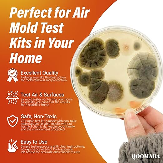 Mold Test Kit for Home Air Quality 15PCS - Mold Toxicity Test for HVAC, at Home Mold Test Kit, Mold Detector for Home Air Quality - Black Mold Testing Kit Air with Guide and Lab Support