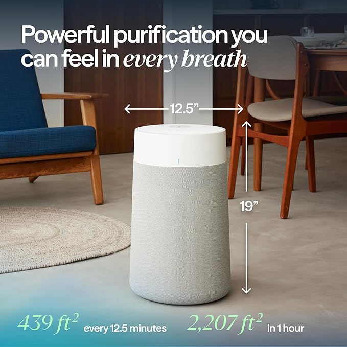 BLUEAIR Air Purifiers for Medium Rooms, Bedroom, Kitchen, Cleans 1,858 sqft in one hour, HEPASilent Smart Air Cleaner for Home, Pets, Allergies, Virus, Dust, Mold, Smoke - Blue Pure 311i Max