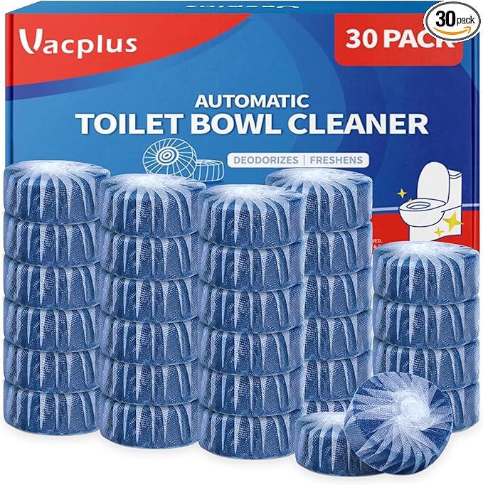 Vacplus Automatic Toilet Bowl Cleaner Tablets, Bathroom Toilet Tank Cleaner (30 PACK), VA-T165