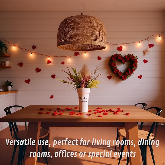 VITAGIR. Set of 6 Buckets for Cut Flowers in Plastic White Matte Color 14 Inch, Flower Buckets for Flower Bar Ideal for Displaying Flowers in Florist Shop or as Home.