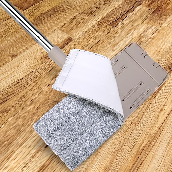 6 Pack Microfiber Mop Replacement Pads Compatible with Joymoop, Bosheng Flat mop or Squeeze Mop Bucket Set, Washable and Reusable 13" x 4.9" Wet/Dry Flat Mop Pads for Cleaning Floor