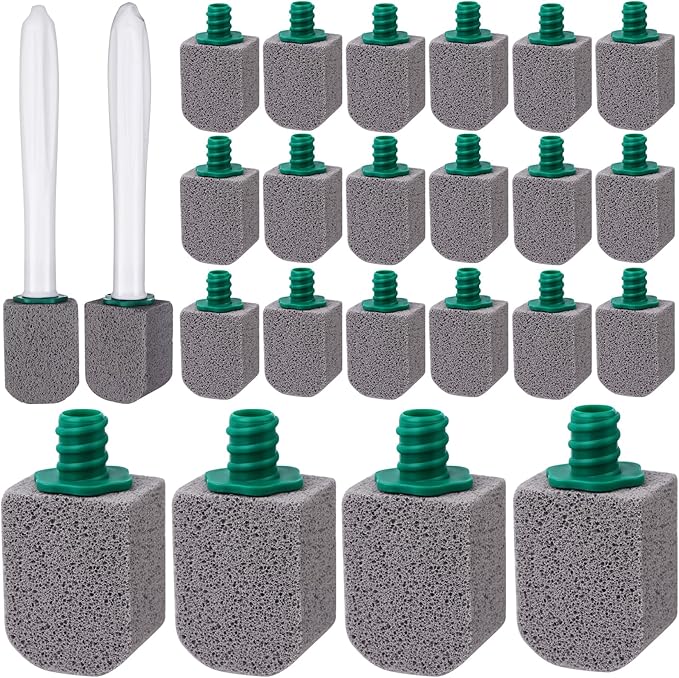 26 Pcs Toilet Pumice Stone with Long Handle Toilet Bowl Cleaner Brush Wand Refills Pumice Stone Block Deep Cleaning Remover Tool for Pool Bath Kitchen Sinks Tiles