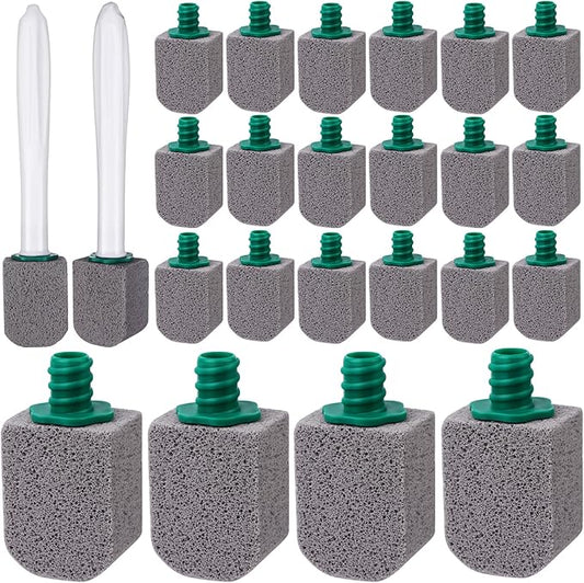 26 Pcs Toilet Pumice Stone with Long Handle Toilet Bowl Cleaner Brush Wand Refills Pumice Stone Block Deep Cleaning Remover Tool for Pool Bath Kitchen Sinks Tiles