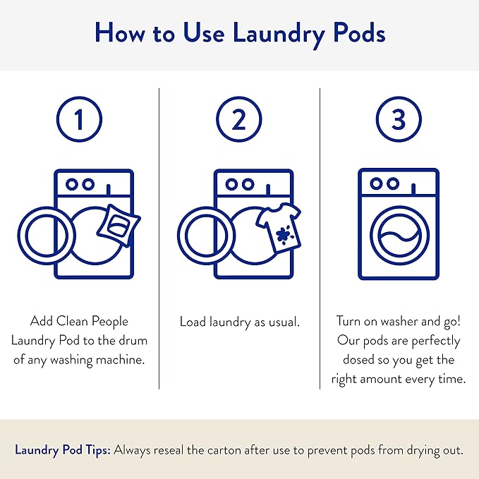 The Clean People Laundry Detergent Pods - Hypoallergenic Laundry Pods - Ultra Concentrated, Recyclable Packaging, Stain Fighting - Lavender, 96 Pack