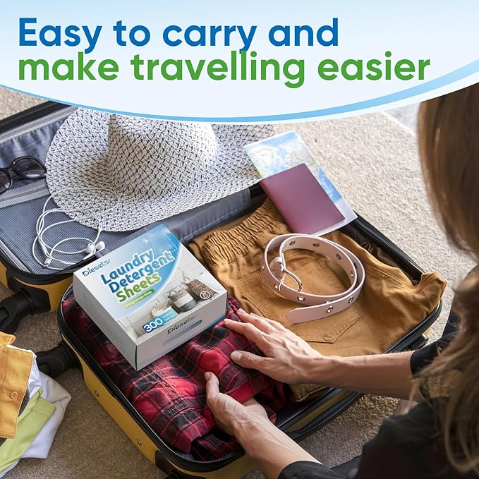 Laundry Detergent Sheets 300 Loads Diesetsr Laundry Sheet ECO-friendly Travel Plastic-Free Washing Detergent Soap Sheets,Fragrance-Free