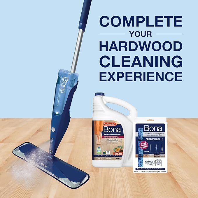 Bona Hardwood Floor Cleaner Refill - 128 fl oz - Cedar Wood Scent - Residue-Free Floor Cleaning Solution Spray Mop and Spray Bottle Refill - For Wood Floors
