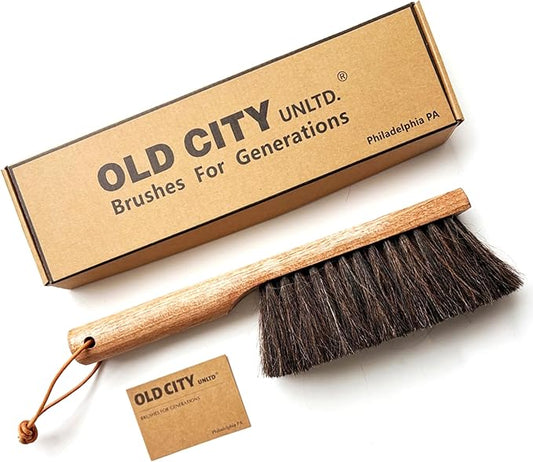 Dustpan Bench Woodworking Brush-USA 13 inch Horsehair Brushes are Used for Counter, Furniture, Drafting, Patio, Fireplace Cleaning, Shop Brush, Leather Tie, Woodworking Tool & Accessories