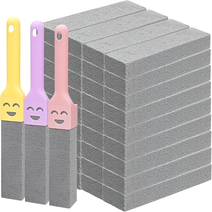 36 Pack Pumice Stone Toilet Bowl Cleaner with Handle Pumice Stone for Cleaning Toilets, Stove, Bathtubs, Grills, Swimming Pools, Sinks Pumice Stone Stick Powerfully Cleans Hard Water Rings